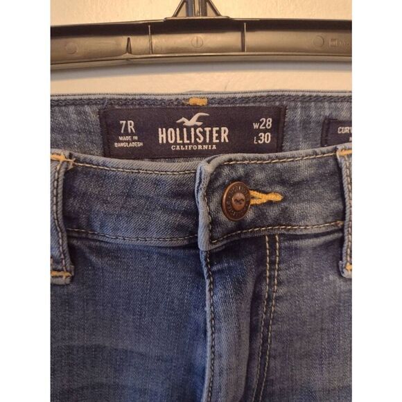 Hollister size 7 7R Curvy High Rise Super Skinny Jeans Destroyed - Picture 2 of 6